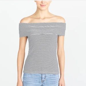 JCrew Striped Off-the-Shoulder Shirt (NWT!)